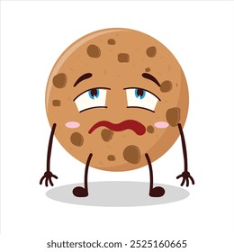 Cute bored expression of cookies cartoon character