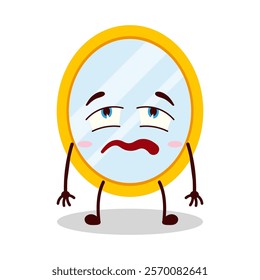 cute bored expression of mirror cartoon character
