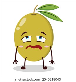 cute bored expression of olive character