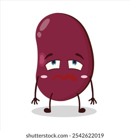 cute bored expression of red bean character