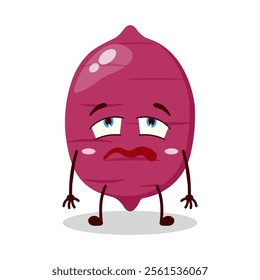 cute bored expression of sweet potato cartoon character

