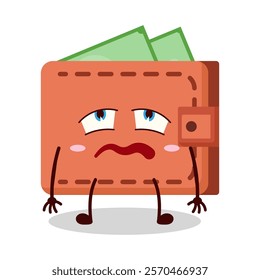 cute bored expression of wallet cartoon character
