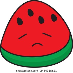 cute bored watermelon face vector image