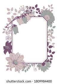 Cute botanical decorative frame illustration