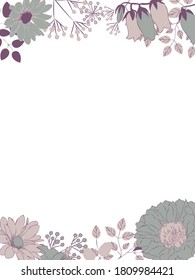 Cute botanical decorative frame illustration