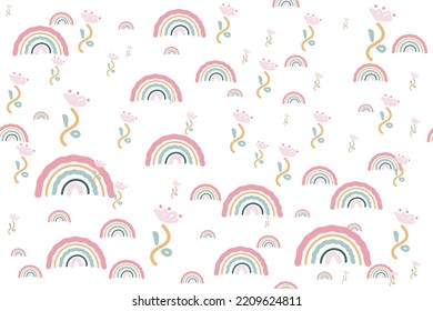 Cute botanical ditsy seamless patterns vector design It is a pattern created by combining freehand. Create beautiful fabric patterns. Design for print. Using in the fashion industry.