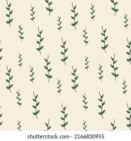 Cute botanical pattern. Seamless background in doodle style
