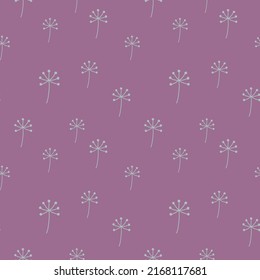 Cute botanical pattern. Seamless background in doodle style
