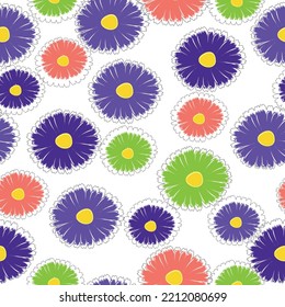  Cute botanical print, blooming meadow illustration with flowers and butterflies on pink background.  Watercolor wildflower seamless pattern.