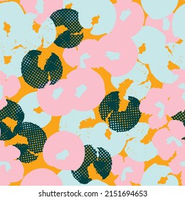 Cute botanical seamless pattern with flowers. Vector background, print, design