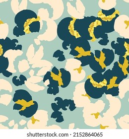 Cute botanical seamless pattern with flowers. Vector background, print, design