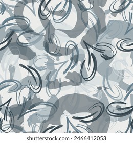 Cute botanical shapes, random childish doodle cutouts of tropical leaves, flowers and branches. Artistic seamless pattern with abstract leaves.