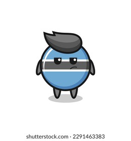 cute botswana flag badge character with suspicious expression , cute style design for t shirt, sticker, logo element