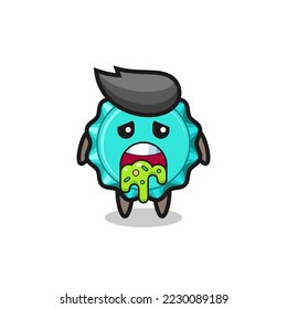 the cute bottle cap character with puke , cute style design for t shirt, sticker, logo element