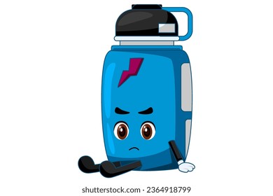 Cute Bottle Character Design Illustration