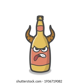 cute bottle character vector template design illustration