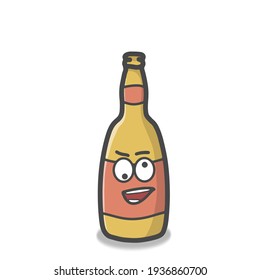 cute bottle character vector template design illustration