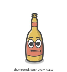 cute bottle character vector template design illustration