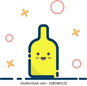 Cute bottle design illustration with smiling face expression, can be used for many purpose.