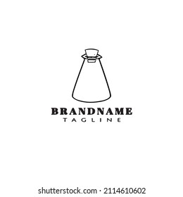 cute bottle with stopper logo cartoon icon design template black modern isolated vector illustration