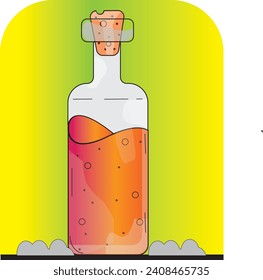 Cute bottle vector illustration .Vector icon.