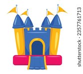 Cute bounce house icon design vector flat modern isolated illustration