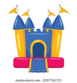 Cute bounce house icon design vector flat modern isolated illustration