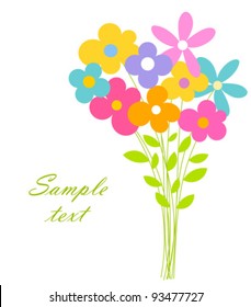 Cute Bouquet Of Flowers. Vector Illustration