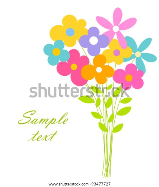 かわいい花束 ベクターイラスト のベクター画像素材 ロイヤリティフリー 93477727