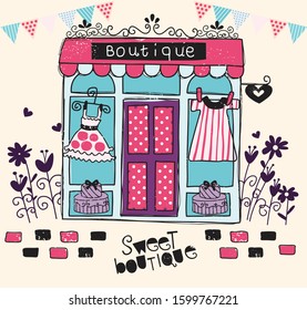 cute boutique doodle vector cartoon 