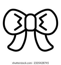 Cute bow line icon. Festive knot vector illustration isolated on white. Gift decoration outline style design, designed for web and app. Eps 10
