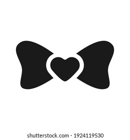 Cute Bow Logo Heart Love and Bow Symbol