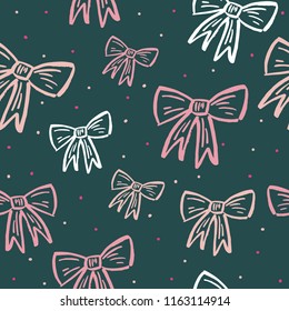 Cute bow pattern. Perfect design for posters, cards, textile, web pages.