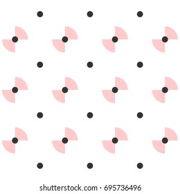 cute bow pattern with Polka dot backdrop, vector illustration