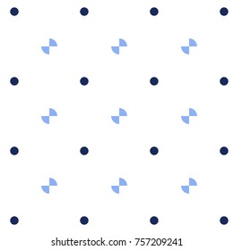 cute bow pattern with Polka dot backdrop, vector illustration