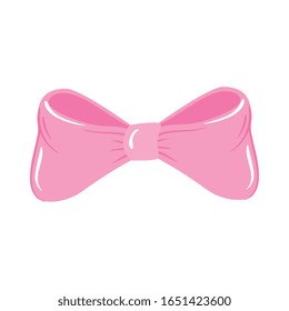 cute bow ribbon decoration icon vector illustration design