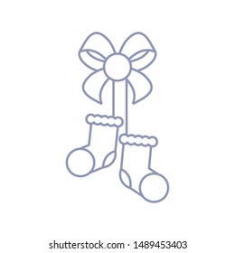 cute bow ribbon with socks baby hanging