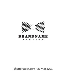 cute bow tie cartoon logo icon design template black modern isolated vector illustration