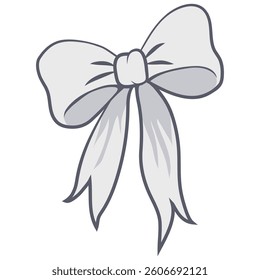 Cute bow vector cartoon illustration