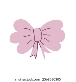 cute bow .vector illustration of pink bow