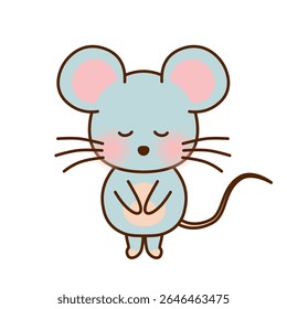 Cute Bowing Mouse – Polite Animal Illustration for Notices