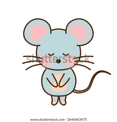 Cute Bowing Mouse – Polite Animal Illustration for Notices