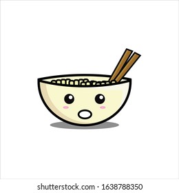 cute bowl character vector illustration