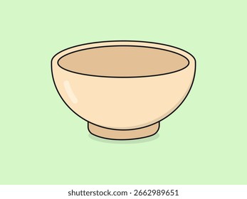 Cute Bowl – Flat Vector Cartoon Illustration.