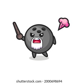 cute bowling ball grandpa is getting angry , cute style design for t shirt, sticker, logo element