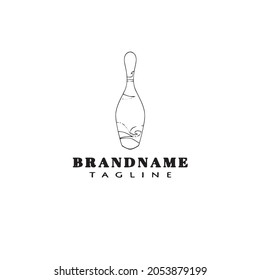 cute bowling cartoon logo icon design template black modern vector illustration