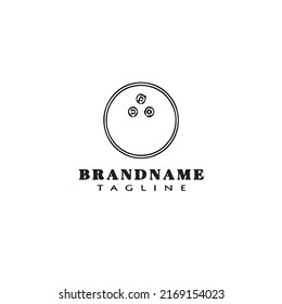 cute bowling cartoon logo icon design template black modern isolated vector illustration