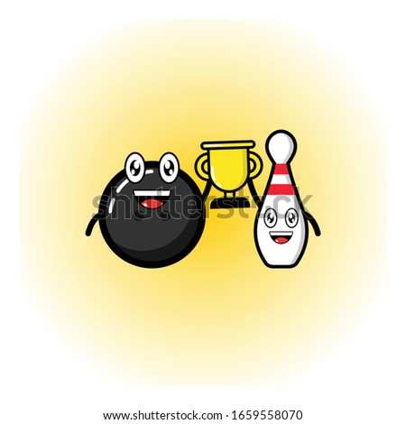 Cute Bowling Vector Illustration. Perfect for Sport Community.
