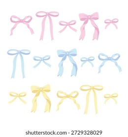 Cute bows isolated on the white background