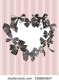 cute bows print design for  invitation, greeting card,clip art vector illustration